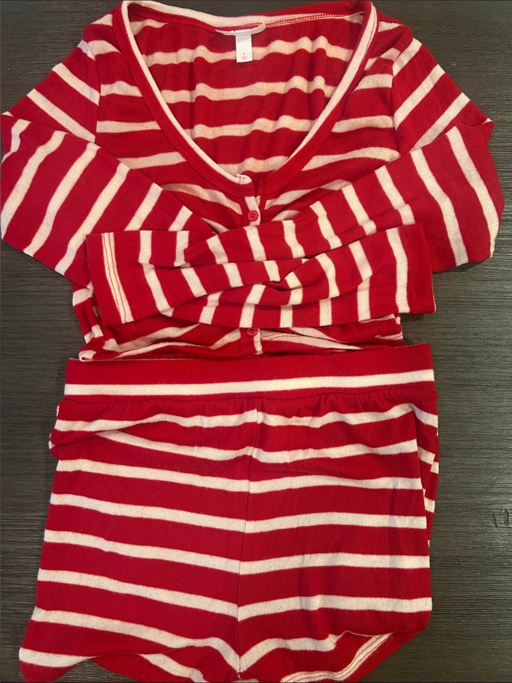 Colsie Red and Cream Striped Pajama Set